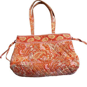 Vera Bradley Sherbet Pattern Purse Bag Quilted Orange Pink